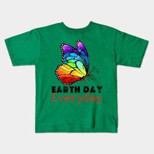 happy Earth day Everyday 2024  gift april 22 Rainbow Kids T-Shirt